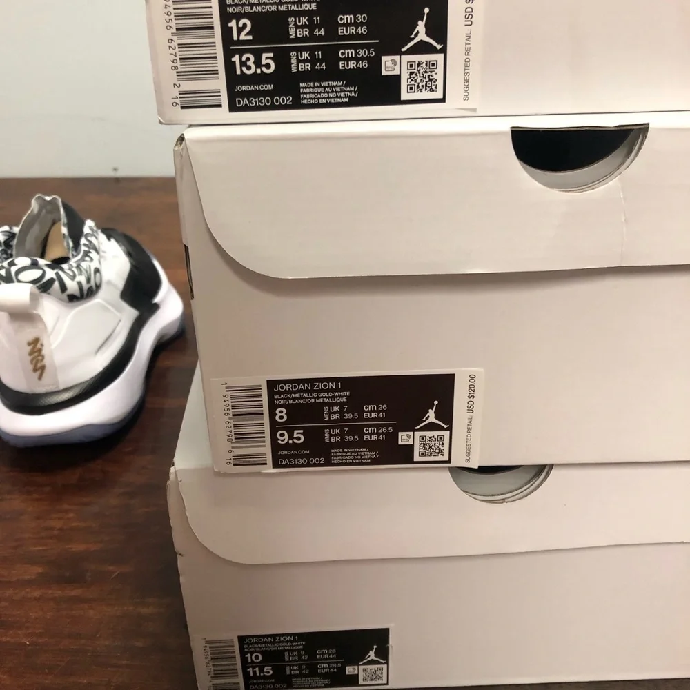 Nike Air Jordan Zion Williamson 1 Black/White Oreo All NEW